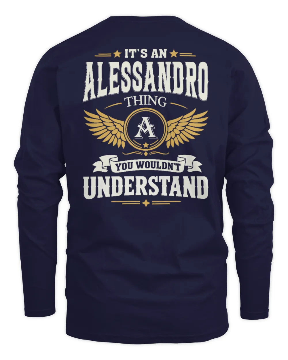 ALESSANDRO KT06-M008 It’s a [NAME] Thing – You Wouldn’t Understand | Personalized Vintage T-Shirt - Men's Long Sleeved T-Shirt - Navy