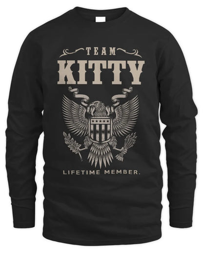 KITTY TP06-K82 – Personalized Classic Style Apparel “Team NAME Lifetime Member” - Men's Long Sleeved T-Shirt - Black
