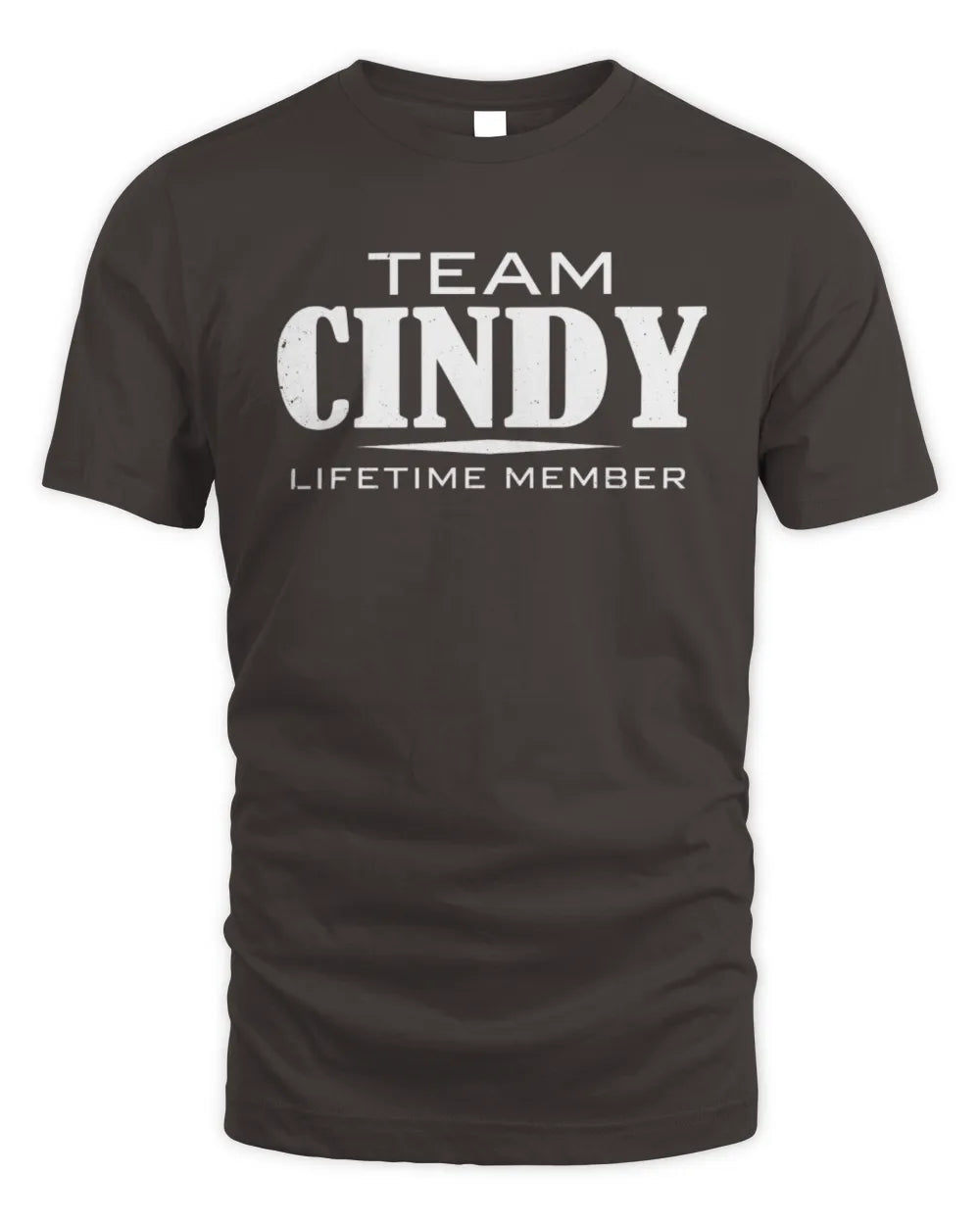CINDY BL62-K4-128 - Personalized “Team NAME Lifetime Member” - Unisex Standard T-Shirt - Dark Chocolate