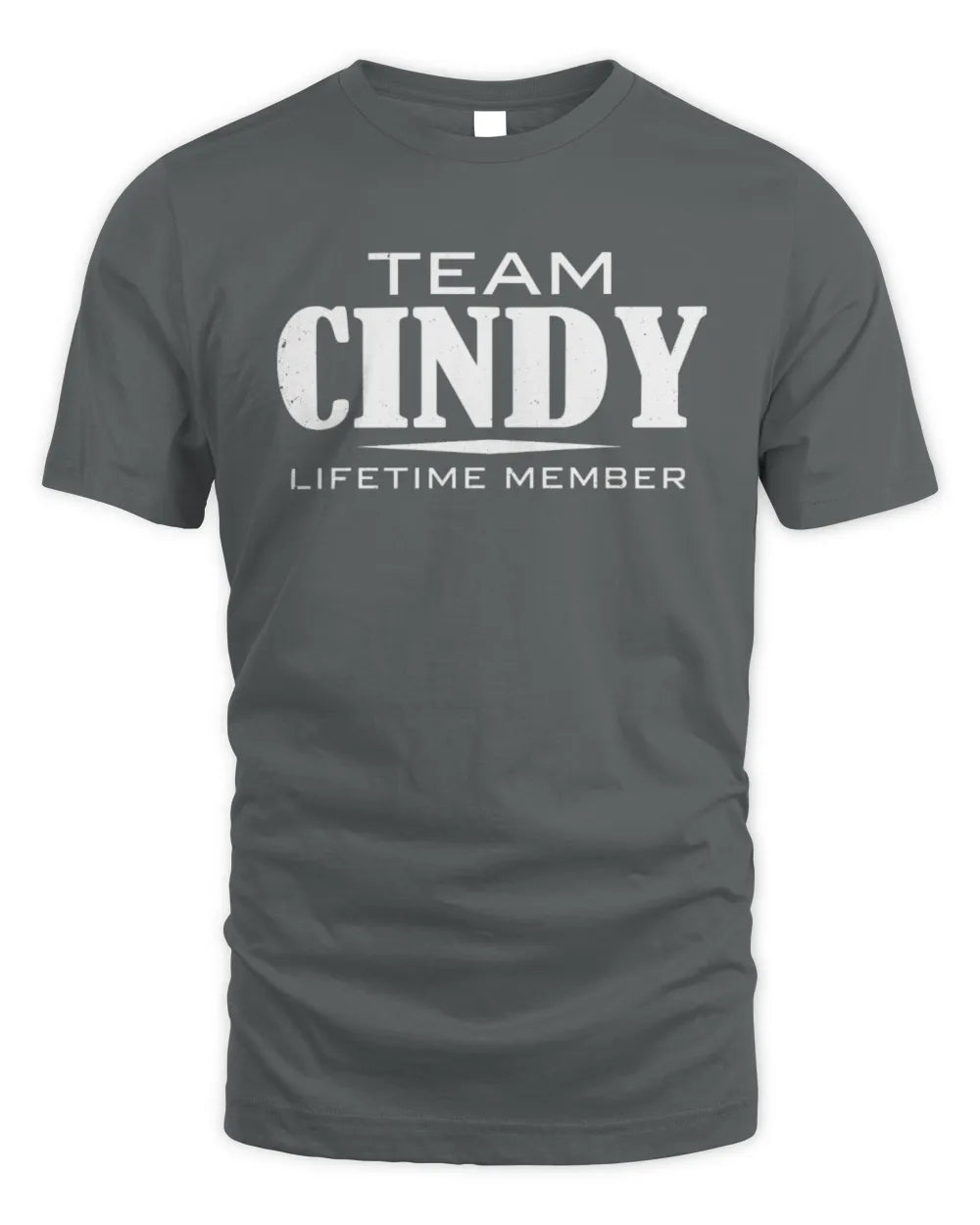 CINDY BL62-K4-128 - Personalized “Team NAME Lifetime Member” - Unisex Standard T-Shirt - Charcoal