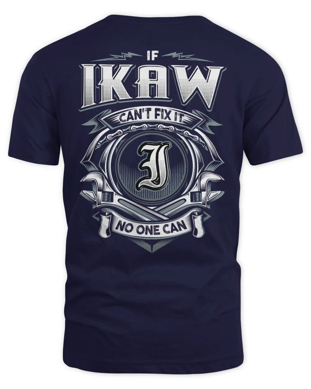 IKAW AP81-K4-626 - Personalized Ahmed Quote Apparel “If Ahmed Can't Fix It, No One Can” - Unisex Standard T-Shirt - Navy
