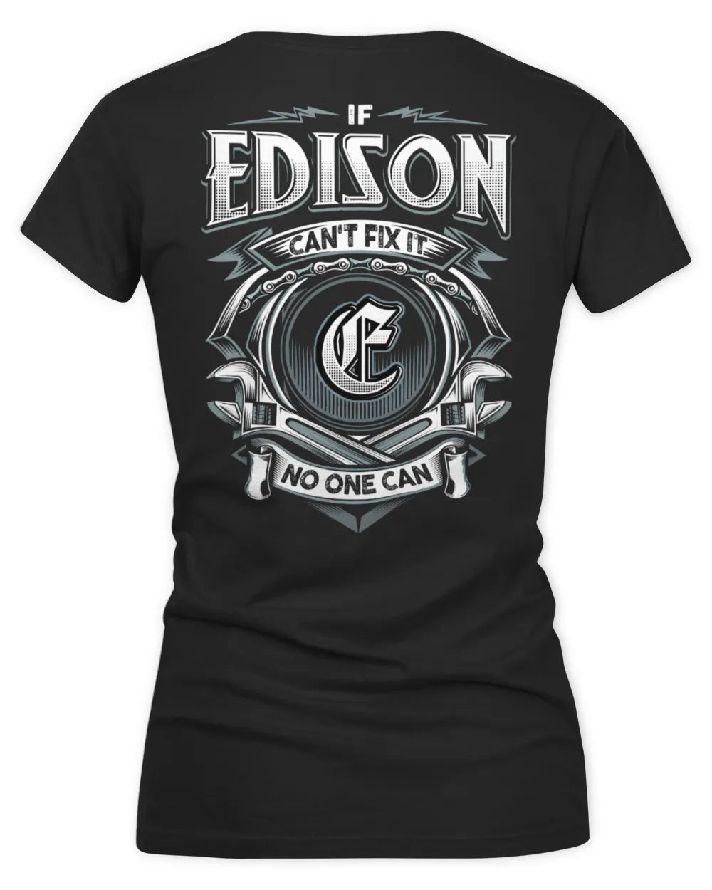EDISON AP81-K4-626 - Personalized Ahmed Quote Apparel “If Ahmed Can't Fix It, No One Can” - Women's V-Neck T-Shirt - Black
