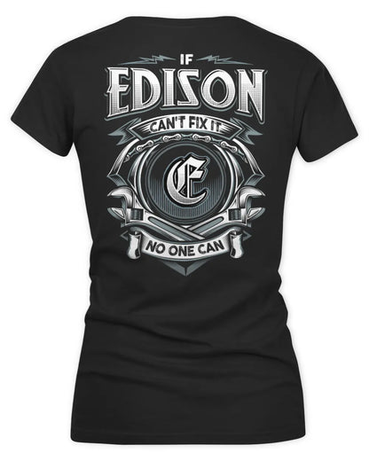 EDISON AP81-K4-626 - Personalized Ahmed Quote Apparel “If Ahmed Can't Fix It, No One Can” - Women's V-Neck T-Shirt - Black