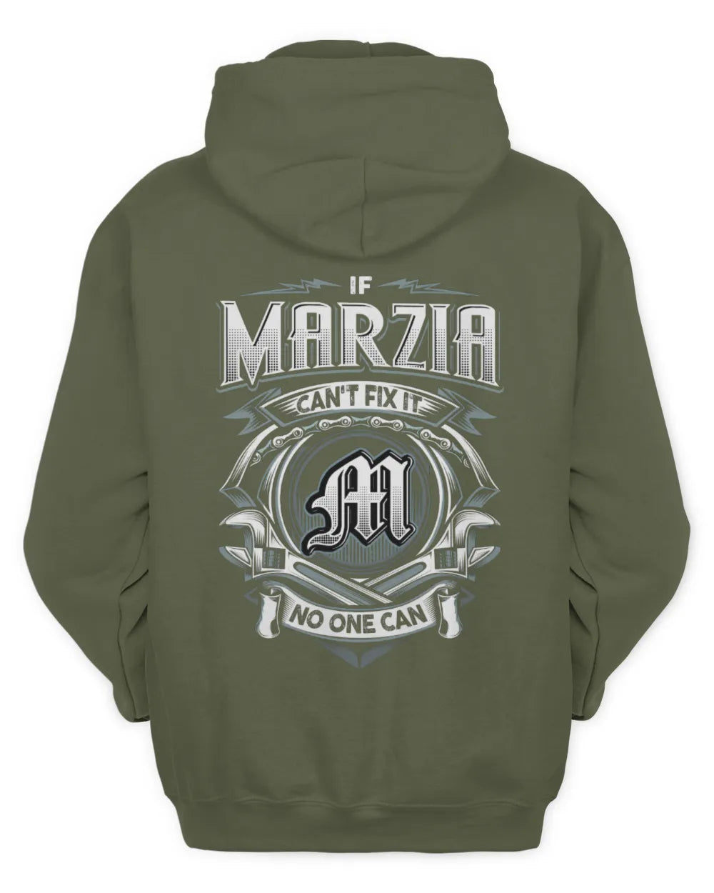 MARZIA AP81-K4-626 - Personalized Ahmed Quote Apparel “If Ahmed Can't Fix It, No One Can” - Unisex Hoodie - Military Green