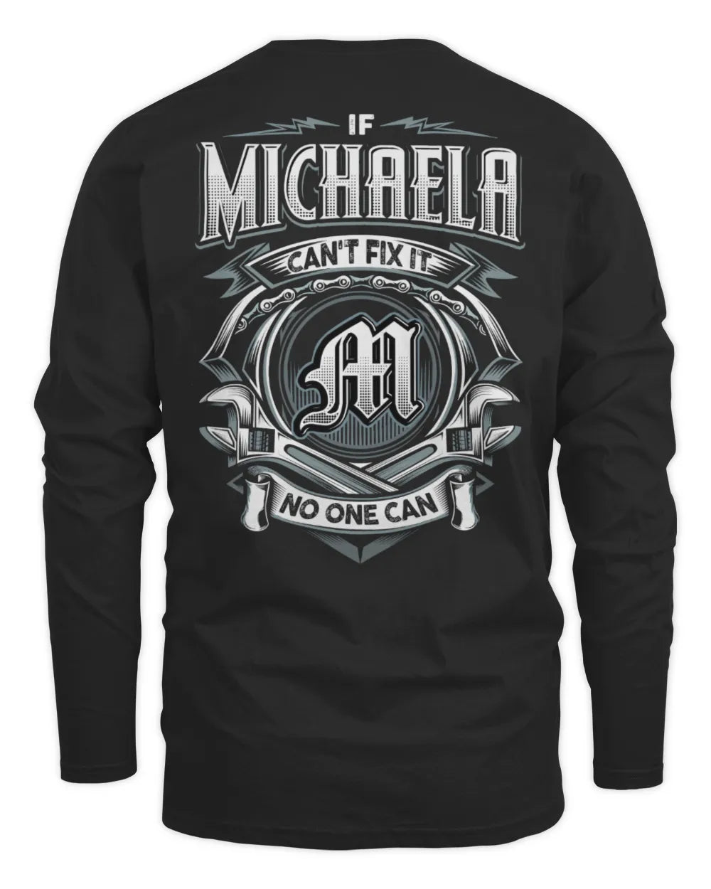 MICHAELA AP81-K4-626 - Personalized Ahmed Quote Apparel “If Ahmed Can't Fix It, No One Can” - Men's Long Sleeved T-Shirt - Black