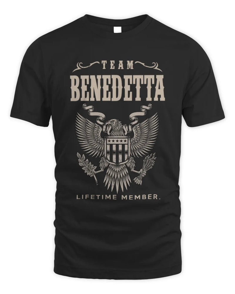 BENEDETTA TP06-K82 – Personalized Classic Style Apparel “Team NAME Lifetime Member” - Unisex Standard T-Shirt - Black