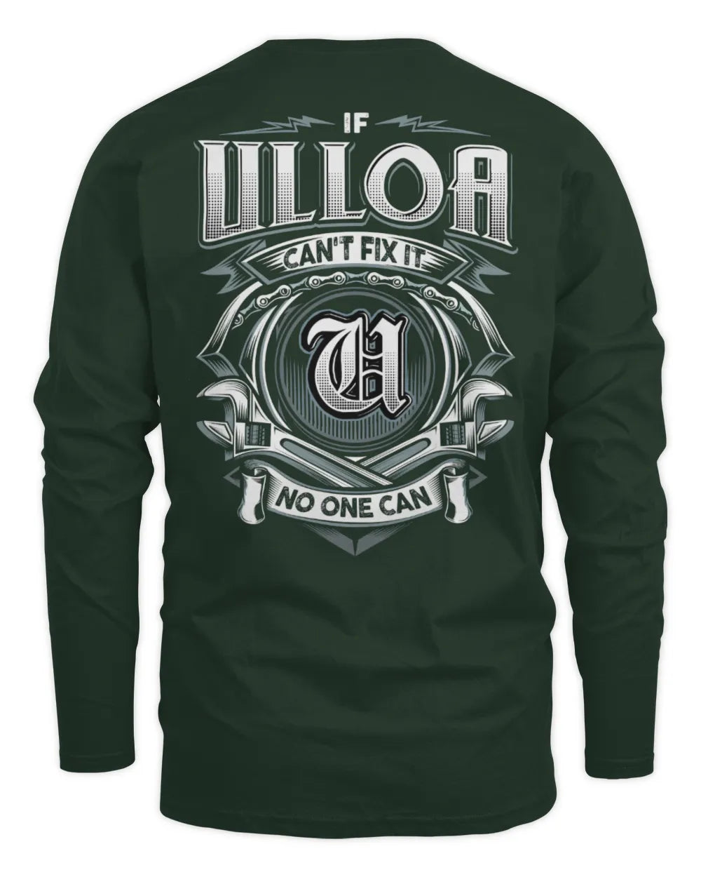 ULLOA AP81-K4-626 - Personalized Ahmed Quote Apparel “If Ahmed Can't Fix It, No One Can” - Men's Long Sleeved T-Shirt - Forest Green
