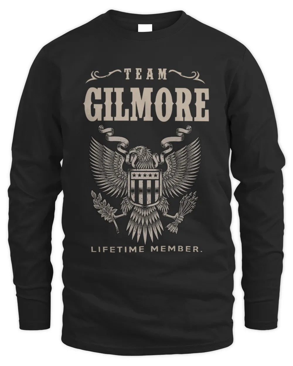 GILMORE TP06-K82 – Personalized Classic Style Apparel “Team NAME Lifetime Member” - Men's Long Sleeved T-Shirt - Black