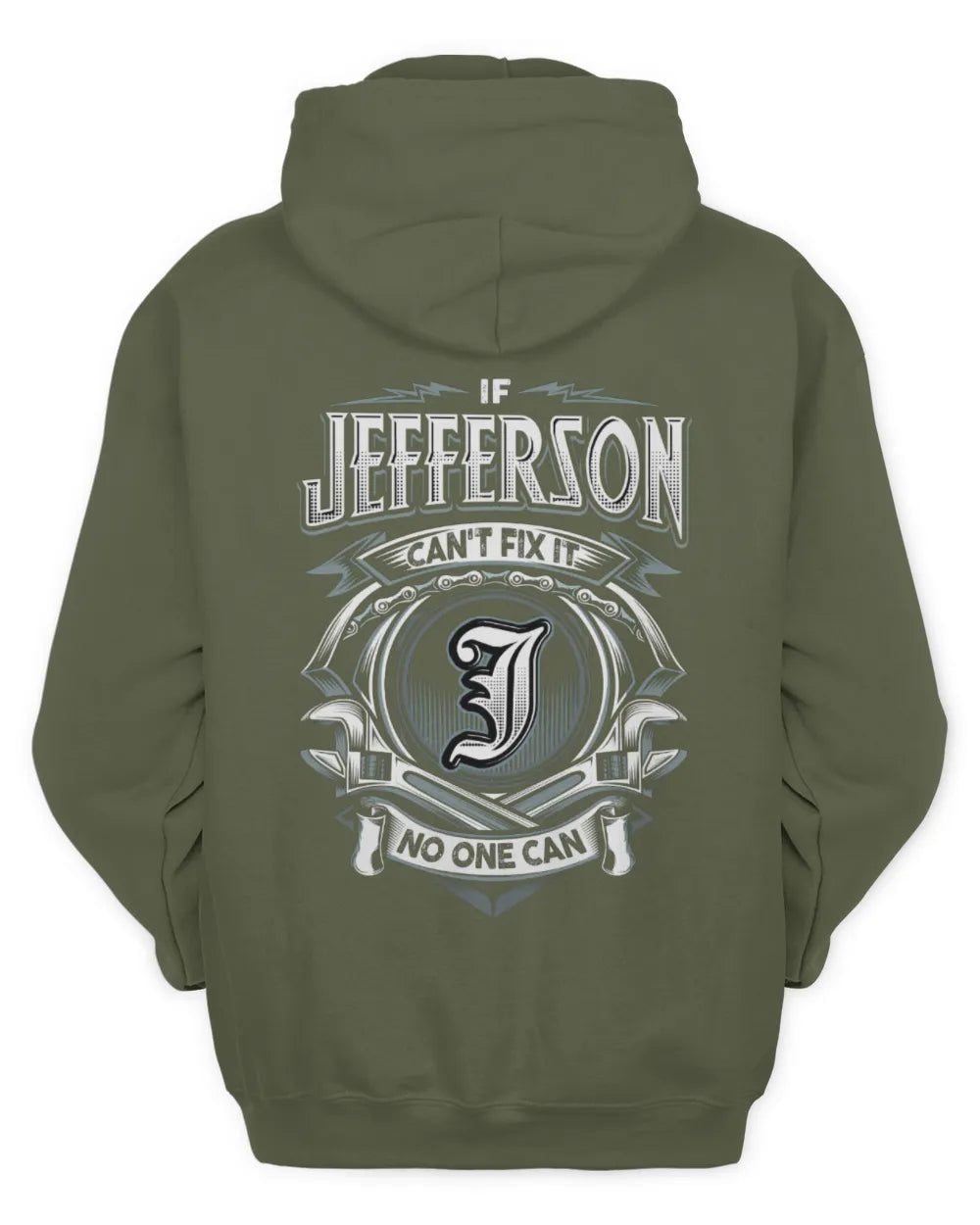 JEFFERSON AP81-K4-626 - Personalized Ahmed Quote Apparel “If Ahmed Can't Fix It, No One Can” - Unisex Hoodie - Military Green