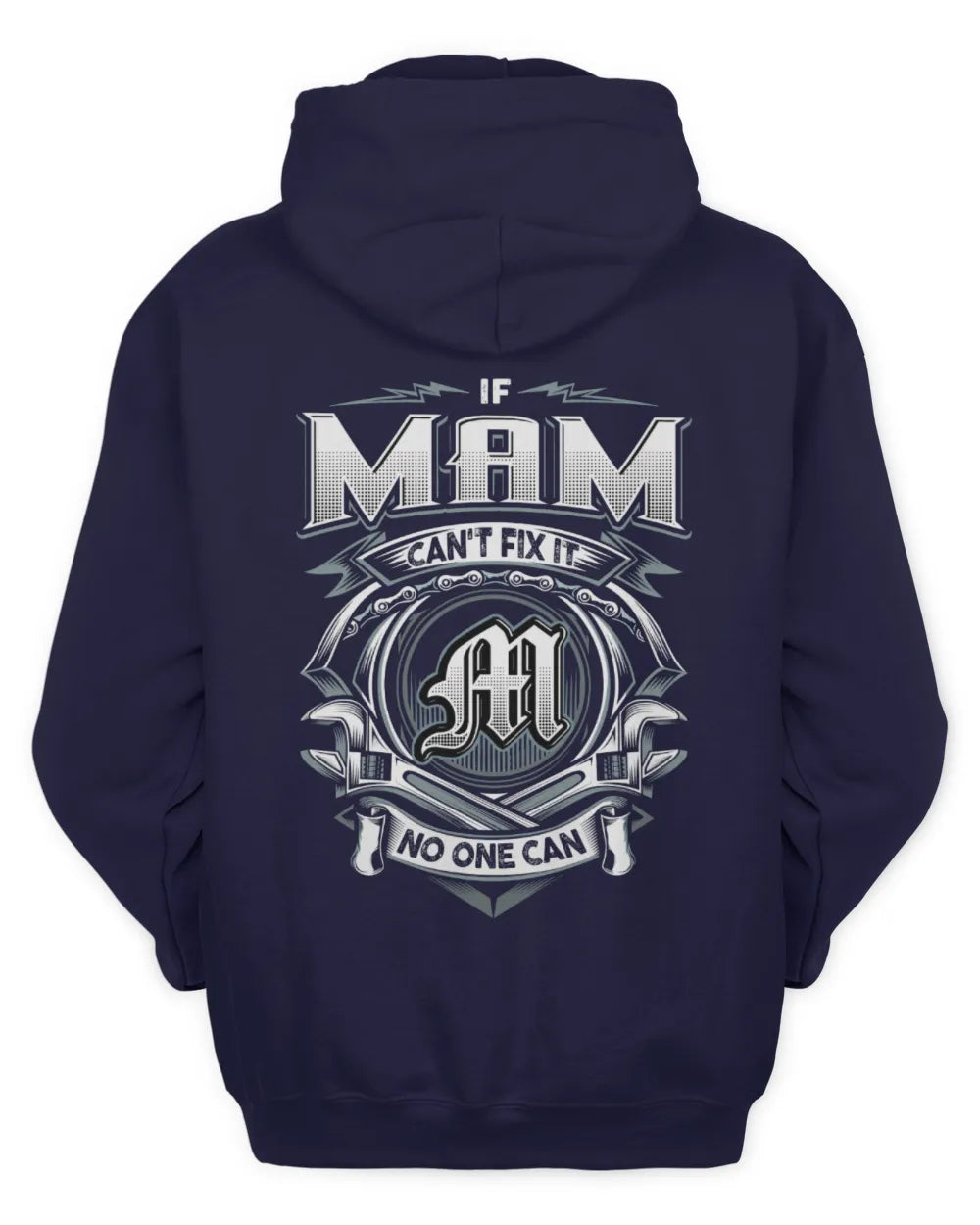 MAM AP81-K4-626 - Personalized Ahmed Quote Apparel “If Ahmed Can't Fix It, No One Can” - Unisex Hoodie - Navy