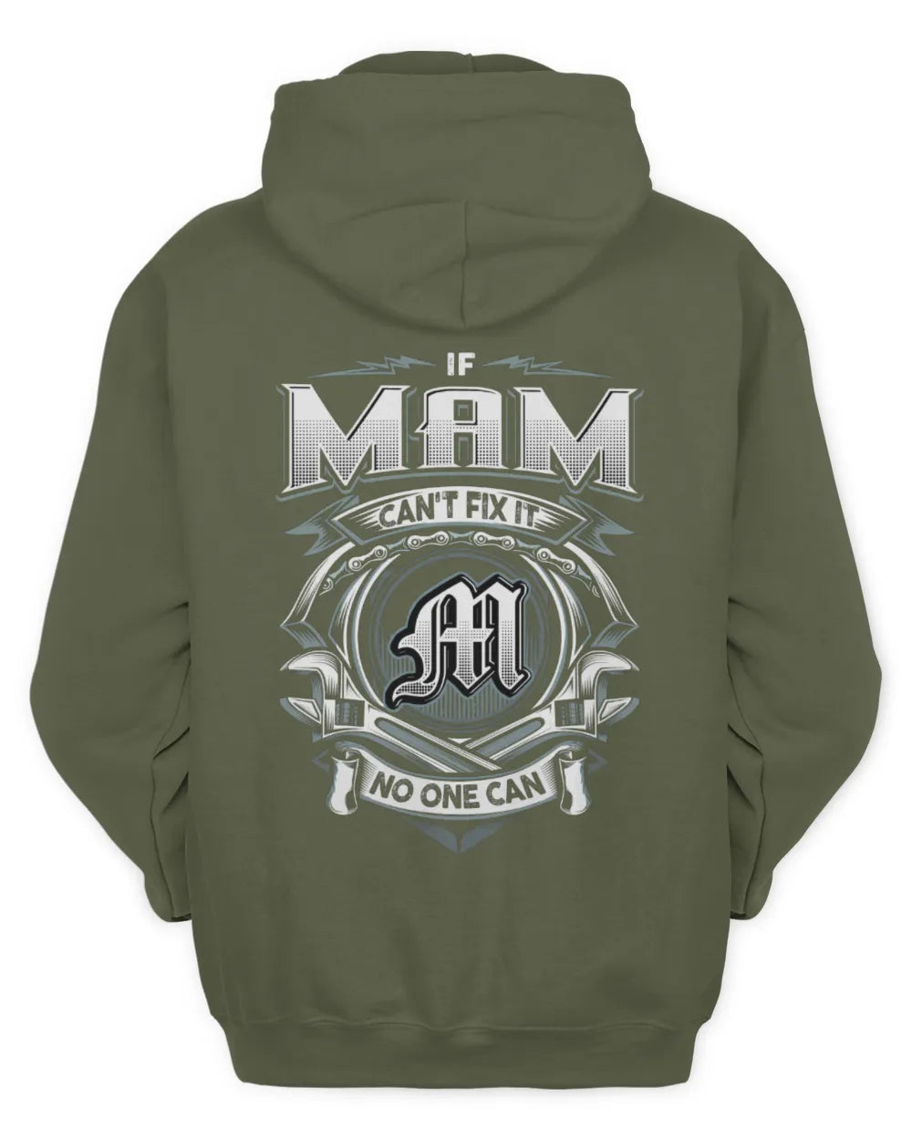 MAM AP81-K4-626 - Personalized Ahmed Quote Apparel “If Ahmed Can't Fix It, No One Can” - Unisex Hoodie - Military Green