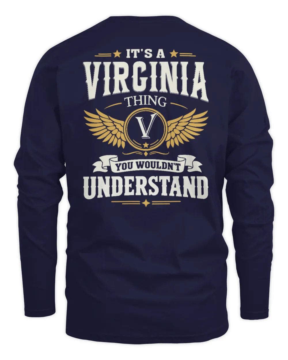 VIRGINIA KT06-M008 It’s a [NAME] Thing – You Wouldn’t Understand | Personalized Vintage T-Shirt - Men's Long Sleeved T-Shirt - Navy