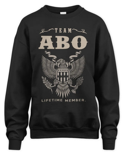 ABO TP06-K82 – Personalized Classic Style Apparel “Team NAME Lifetime Member” - Unisex Sweatshirt - Black