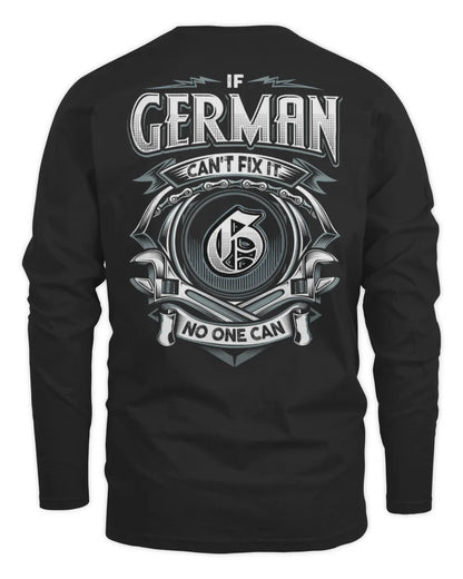 GERMAN AP81-K4-626 - Personalized Ahmed Quote Apparel “If Ahmed Can't Fix It, No One Can” - Men's Long Sleeved T-Shirt - Black