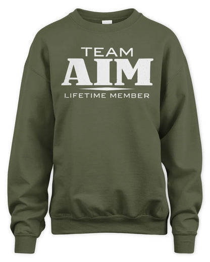 AIM BL62-K4-128 - Personalized “Team NAME Lifetime Member” - Unisex Sweatshirt - Military Green