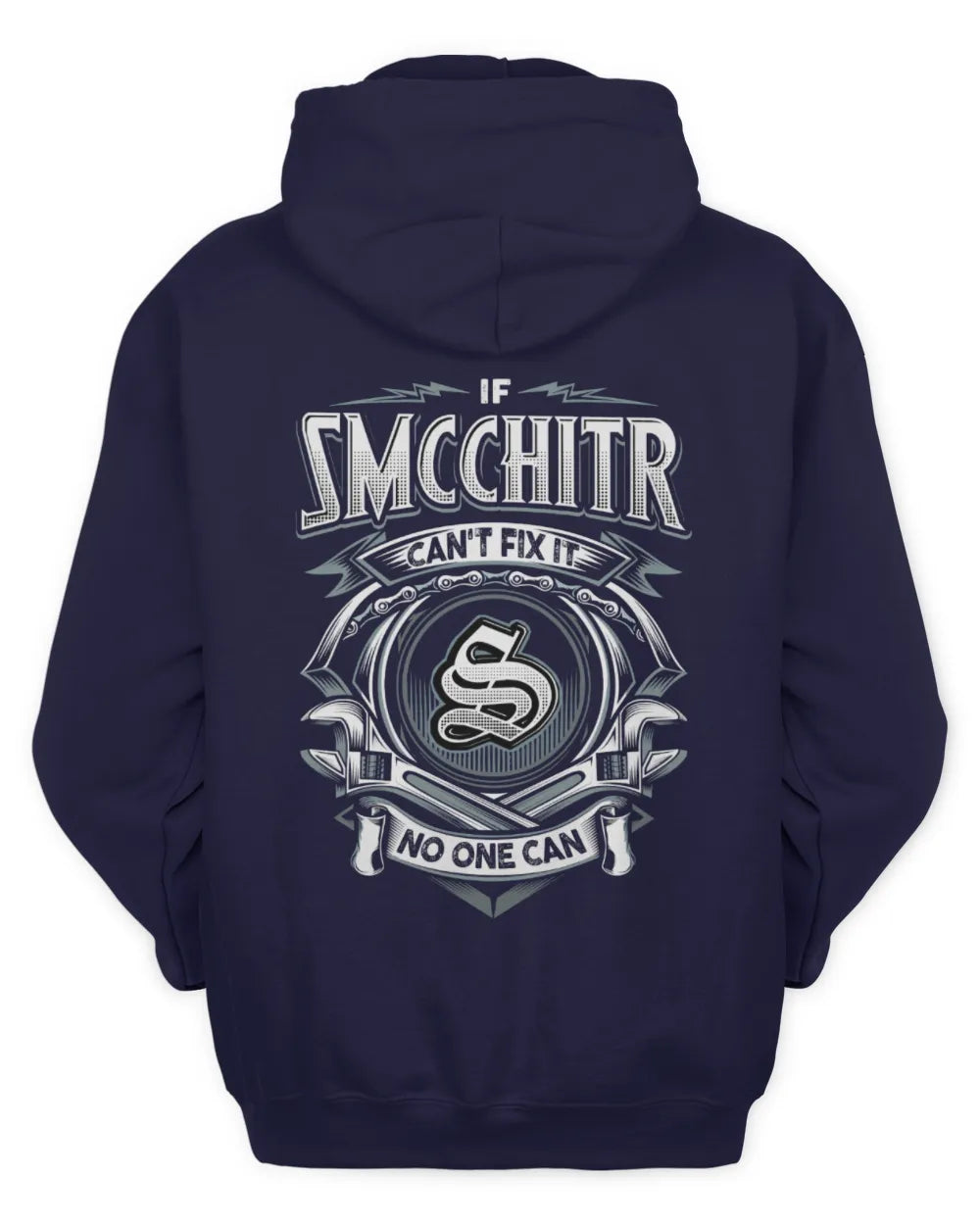 SMCCHITR AP81-K4-626 - Personalized Ahmed Quote Apparel “If Ahmed Can't Fix It, No One Can” - Unisex Hoodie - Navy