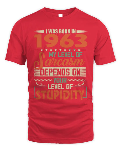 1963 HH89-K2 – Vintage Born to Be Sarcastic T-Shirt - Unisex Standard T-Shirt - Red