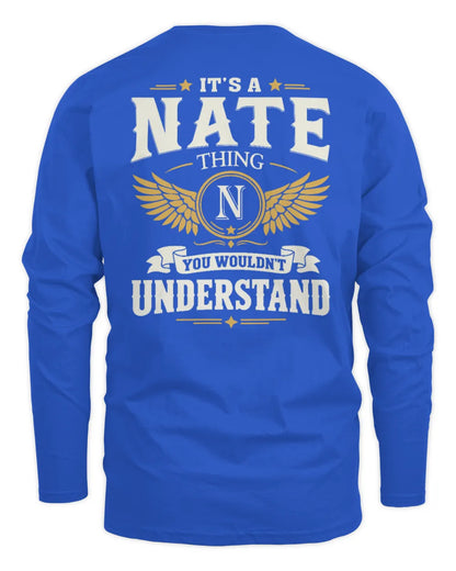 NATE KT06-M008 It’s a [NAME] Thing – You Wouldn’t Understand | Personalized Vintage T-Shirt - Men's Long Sleeved T-Shirt - Royal