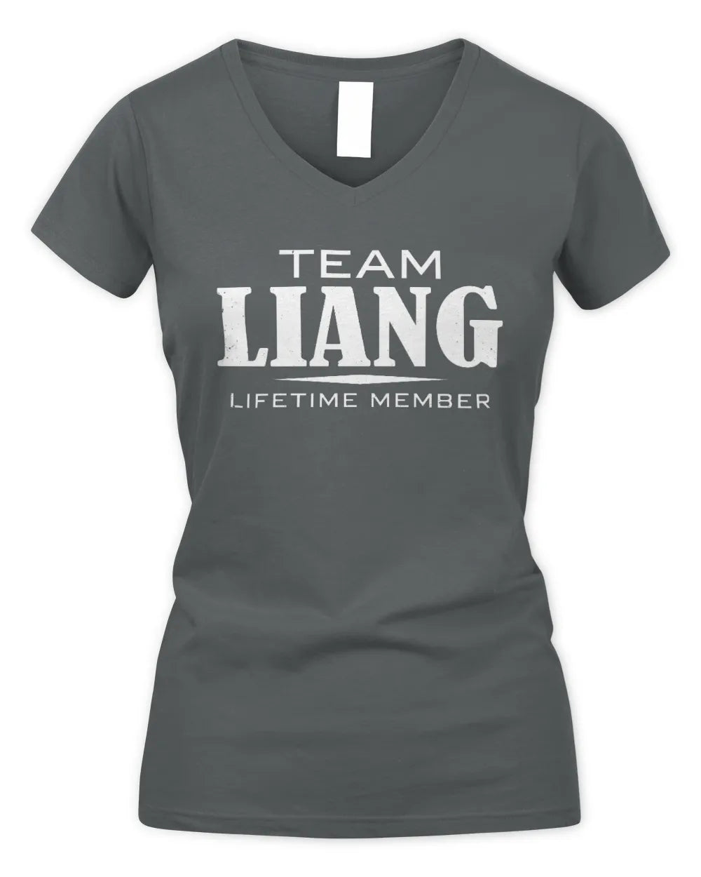LIANG BL62-K4-128 - Personalized “Team NAME Lifetime Member” - Women's V-Neck T-Shirt - Charcoal