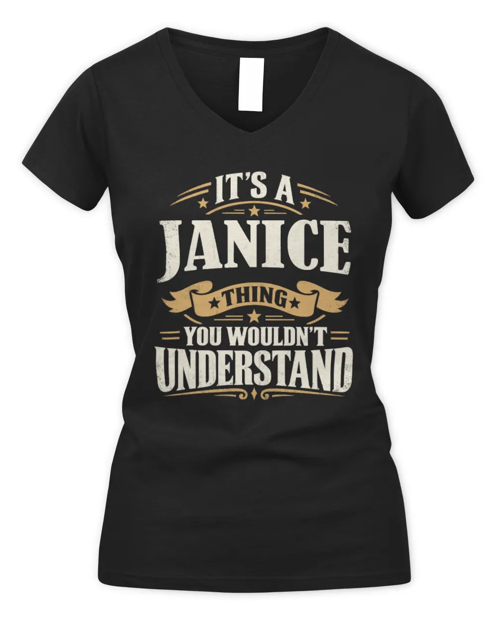 JANICE P08 TH51 - Personalized “It’s a/an [NAME] Thing – You Wouldn’t Understand” Shirt - Women's V-Neck T-Shirt - Black