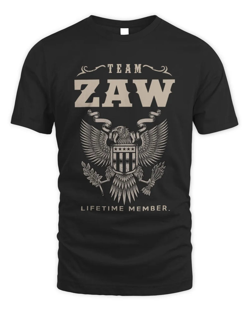 ZAW TP06-K82 – Personalized Classic Style Apparel “Team NAME Lifetime Member” - Unisex Standard T-Shirt - Black