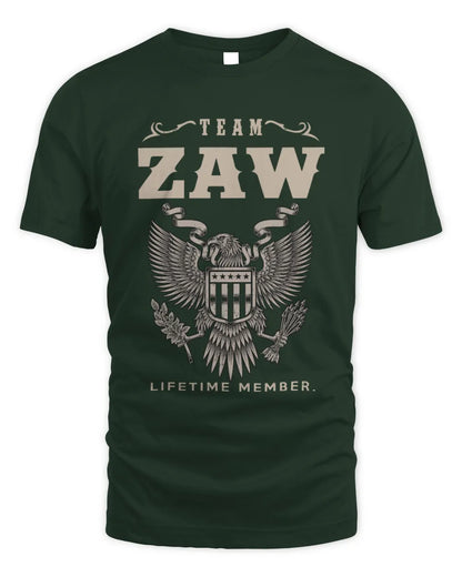 ZAW TP06-K82 – Personalized Classic Style Apparel “Team NAME Lifetime Member” - Unisex Standard T-Shirt - Forest Green