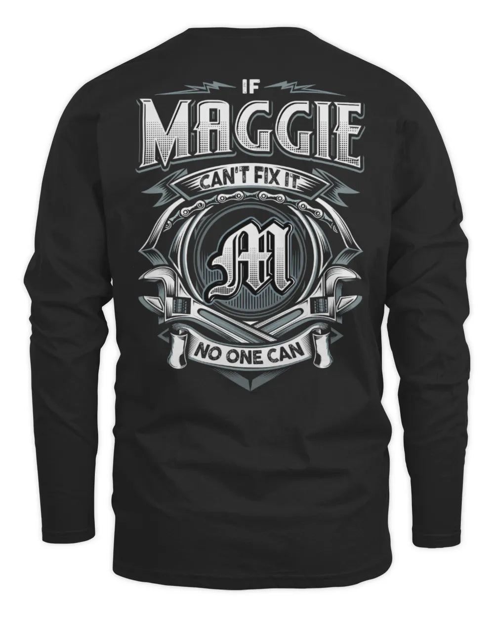 MAGGIE AP81-K4-626 - Personalized Ahmed Quote Apparel “If Ahmed Can't Fix It, No One Can” - Men's Long Sleeved T-Shirt - Black