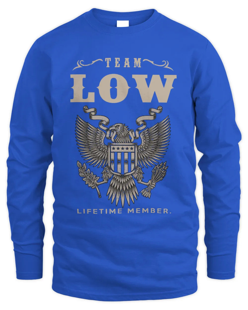 LOW TP06-K82 – Personalized Classic Style Apparel “Team NAME Lifetime Member” - Men's Long Sleeved T-Shirt - Royal