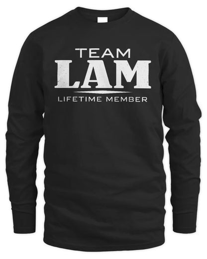 LAM BL62-K4-128 - Personalized “Team NAME Lifetime Member” - Men's Long Sleeved T-Shirt - Black