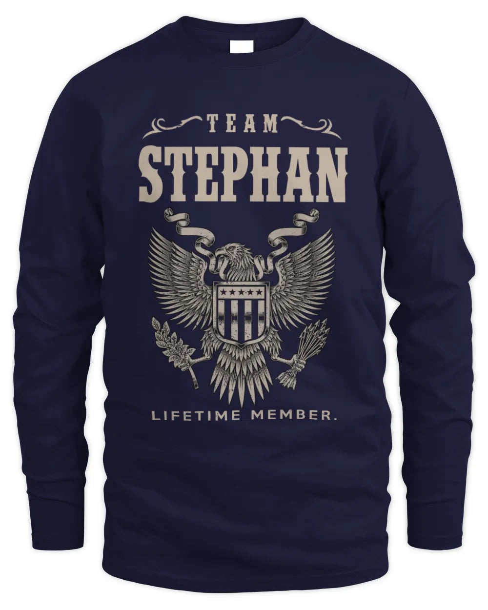 STEPHAN TP06-K82 – Personalized Classic Style Apparel “Team NAME Lifetime Member” - Men's Long Sleeved T-Shirt - Navy