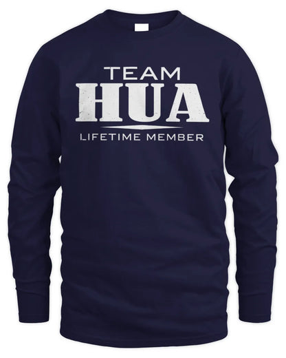 HUA BL62-K4-128 - Personalized “Team NAME Lifetime Member” - Men's Long Sleeved T-Shirt - Navy