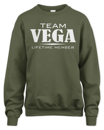 VEGA BL62-K4-128 - Personalized “Team NAME Lifetime Member” - Unisex Sweatshirt - Military Green