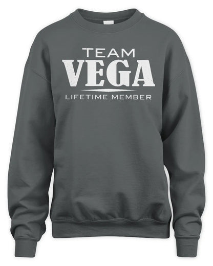 VEGA BL62-K4-128 - Personalized “Team NAME Lifetime Member” - Unisex Sweatshirt - Charcoal