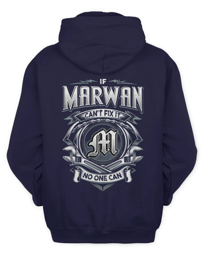 MARWAN AP81-K4-626 - Personalized Ahmed Quote Apparel “If Ahmed Can't Fix It, No One Can” - Unisex Hoodie - Navy
