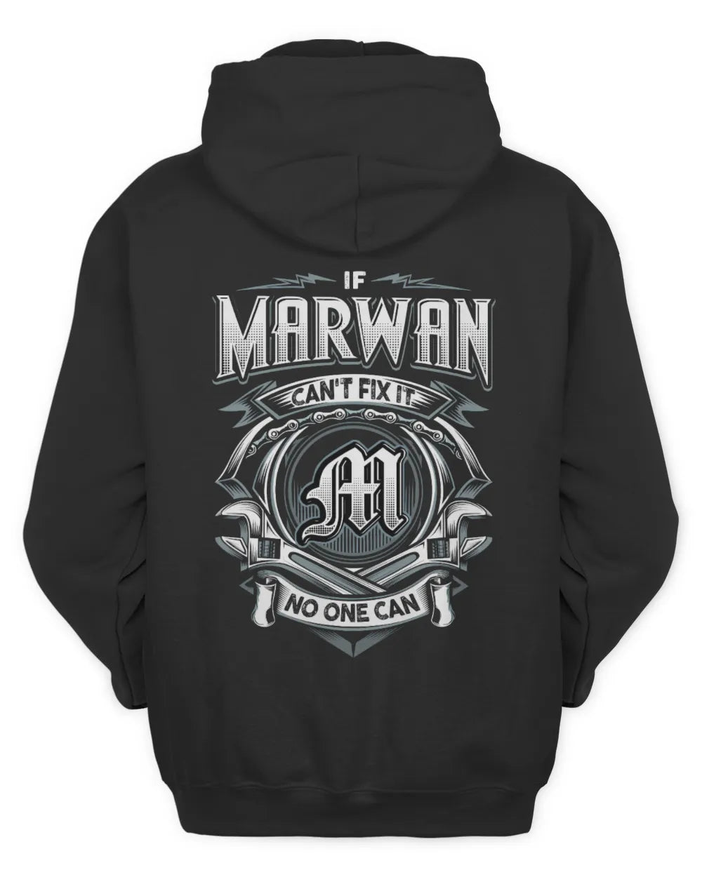 MARWAN AP81-K4-626 - Personalized Ahmed Quote Apparel “If Ahmed Can't Fix It, No One Can” - Unisex Hoodie - Black