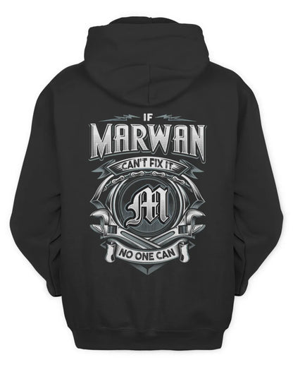 MARWAN AP81-K4-626 - Personalized Ahmed Quote Apparel “If Ahmed Can't Fix It, No One Can” - Unisex Hoodie - Black