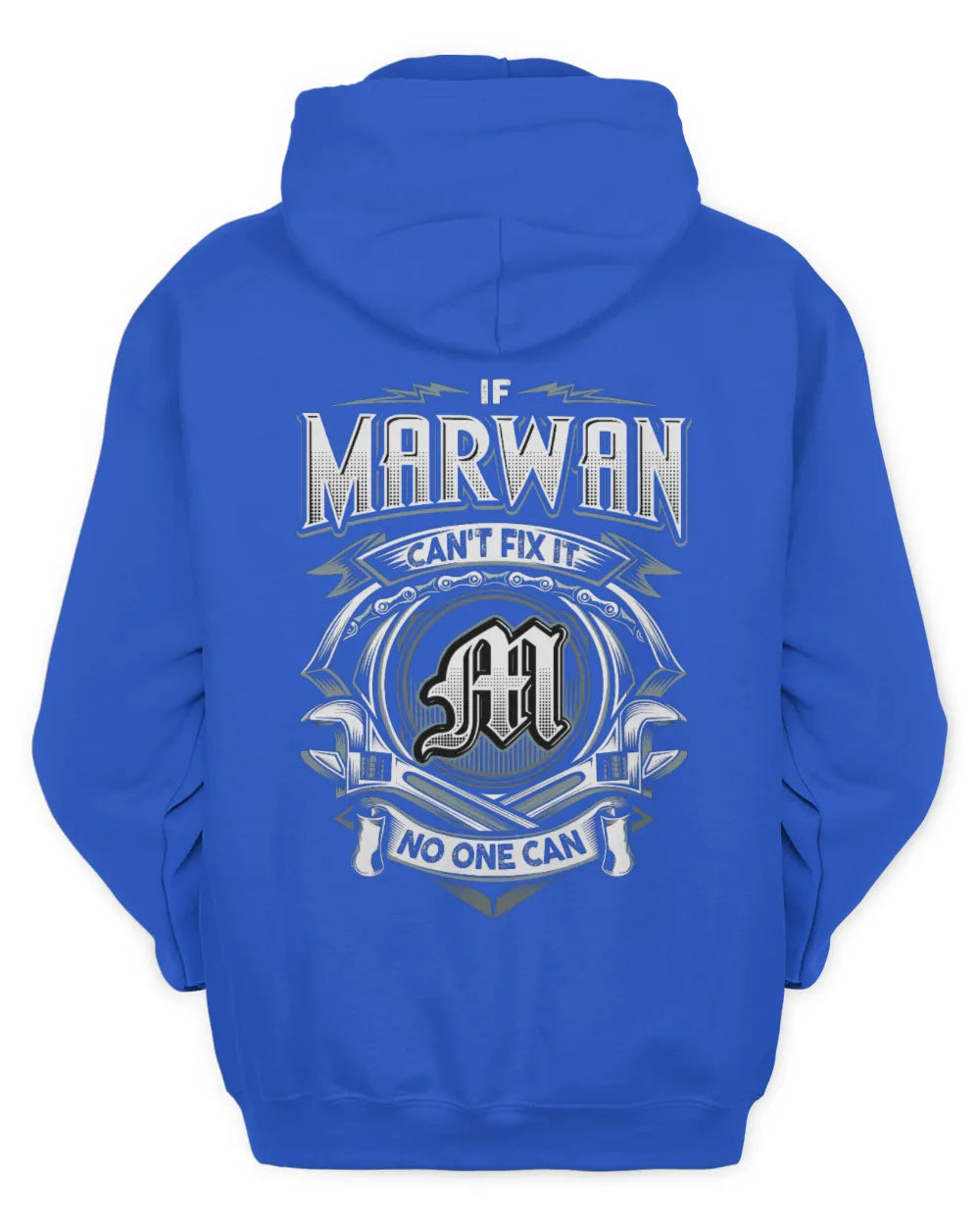 MARWAN AP81-K4-626 - Personalized Ahmed Quote Apparel “If Ahmed Can't Fix It, No One Can” - Unisex Hoodie - Royal