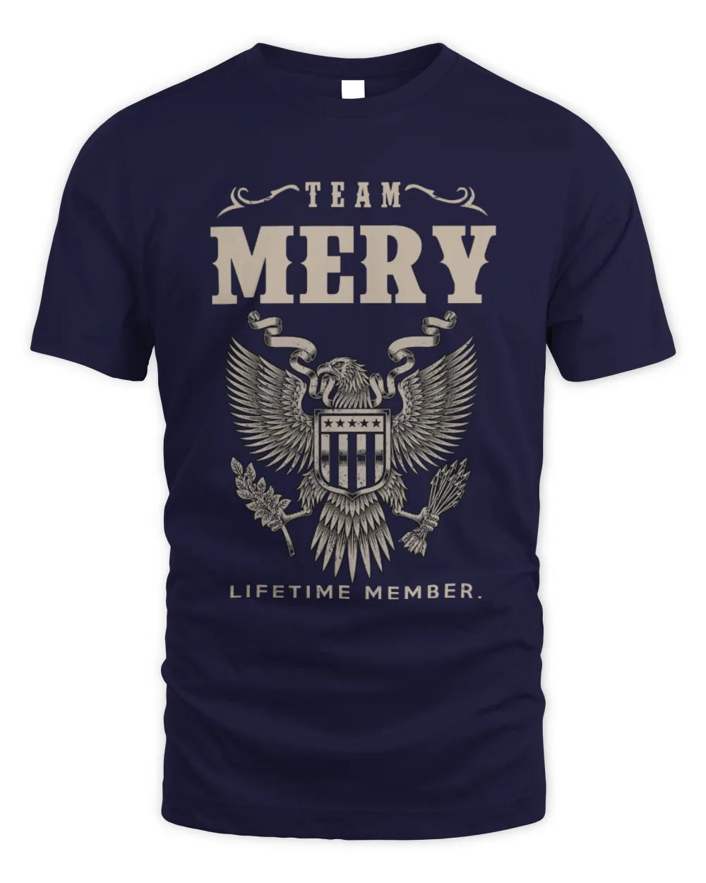 MERY TP06-K82 – Personalized Classic Style Apparel “Team NAME Lifetime Member” - Unisex Standard T-Shirt - Navy