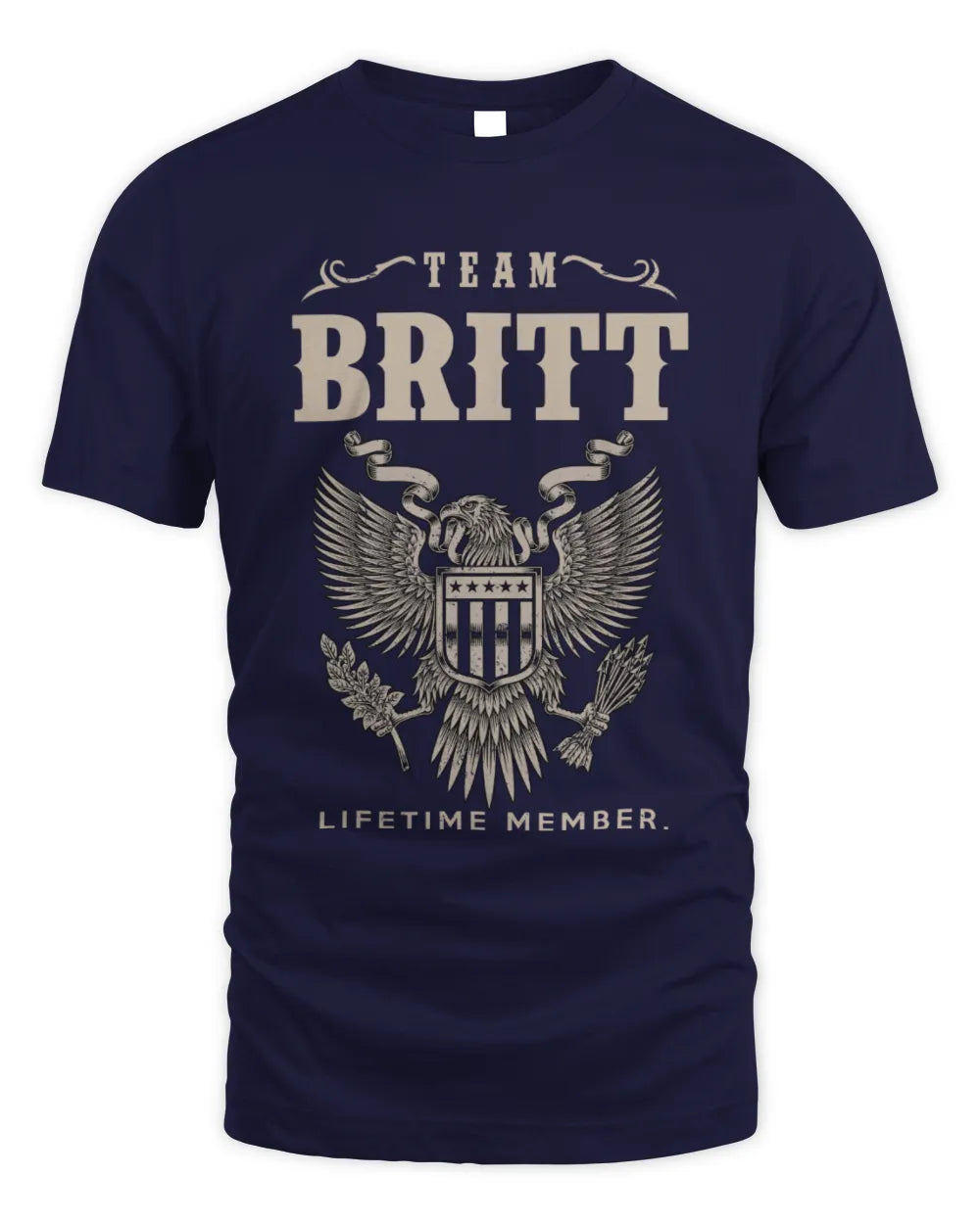 BRITT TP06-K82 – Personalized Classic Style Apparel “Team NAME Lifetime Member” - Unisex Standard T-Shirt - Navy
