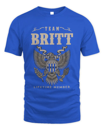 BRITT TP06-K82 – Personalized Classic Style Apparel “Team NAME Lifetime Member” - Unisex Standard T-Shirt - Royal