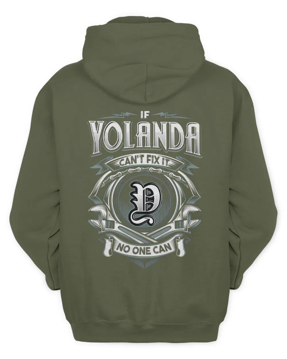 YOLANDA AP81-K4-626 - Personalized Ahmed Quote Apparel “If Ahmed Can't Fix It, No One Can” - Unisex Hoodie - Military Green