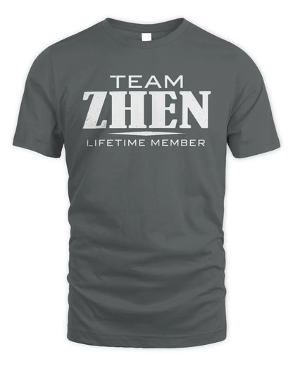 ZHEN BL62-K4-128 - Personalized “Team NAME Lifetime Member” - Unisex Standard T-Shirt - Charcoal
