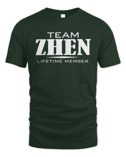 ZHEN BL62-K4-128 - Personalized “Team NAME Lifetime Member” - Unisex Standard T-Shirt - Forest Green