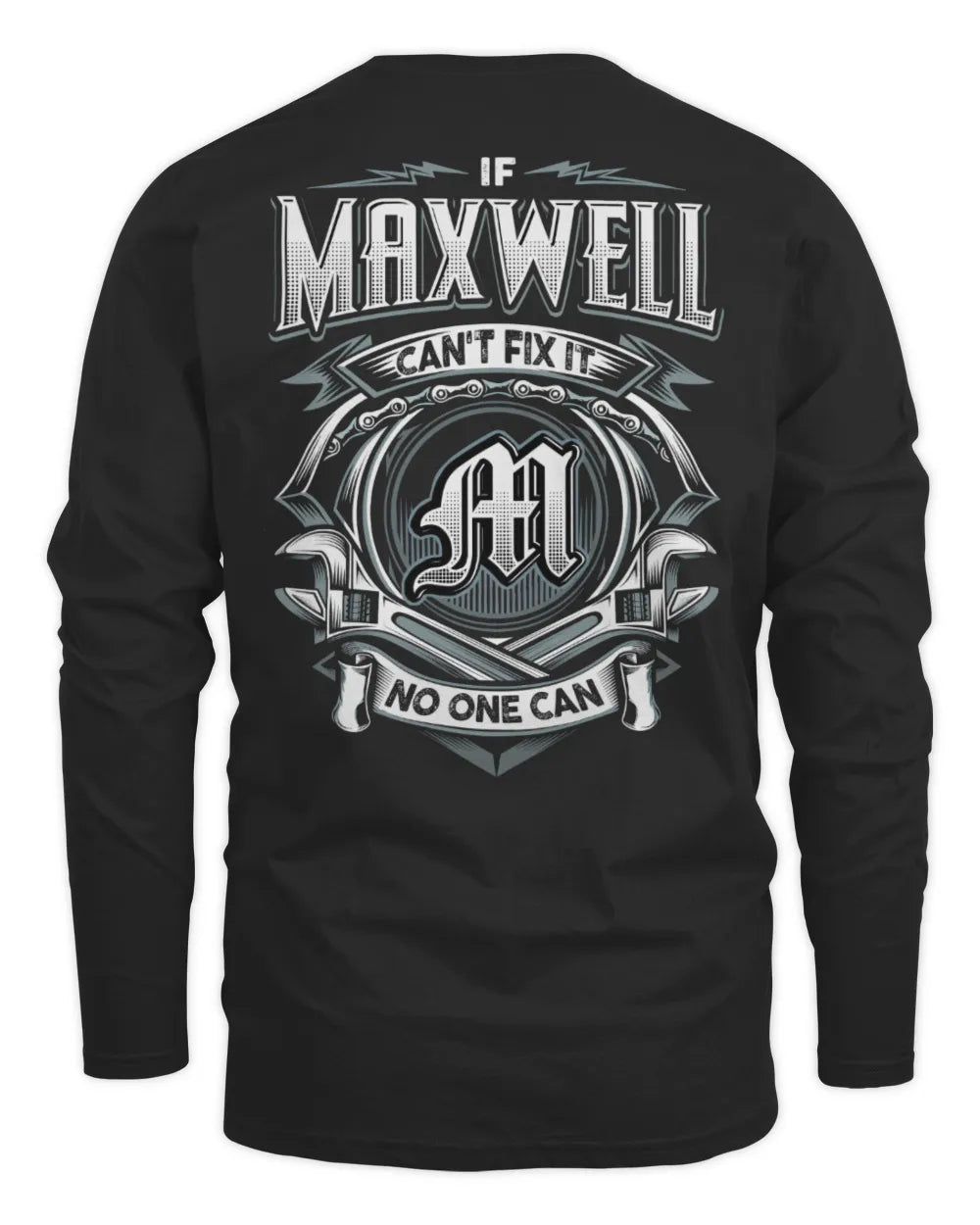 MAXWELL AP81-K4-626 - Personalized Ahmed Quote Apparel “If Ahmed Can't Fix It, No One Can” - Men's Long Sleeved T-Shirt - Black