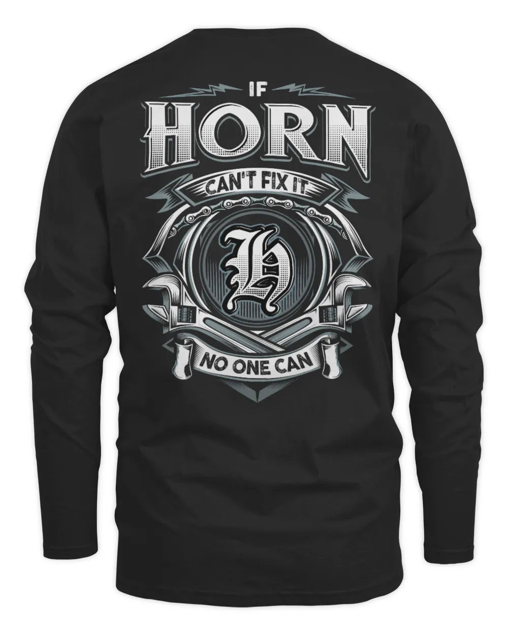 HORN AP81-K4-626 - Personalized Ahmed Quote Apparel “If Ahmed Can't Fix It, No One Can” - Men's Long Sleeved T-Shirt - Black