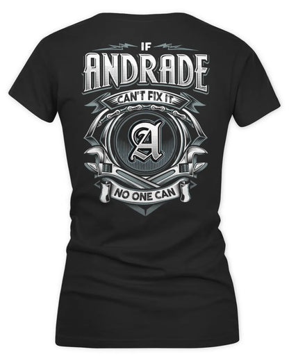 ANDRADE AP81-K4-626 - Personalized Ahmed Quote Apparel “If Ahmed Can't Fix It, No One Can” - Women's V-Neck T-Shirt - Black