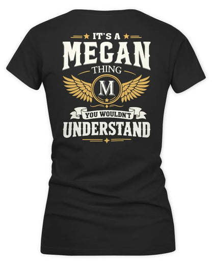 MEGAN KT06-M008 It’s a [NAME] Thing – You Wouldn’t Understand | Personalized Vintage T-Shirt - Women's V-Neck T-Shirt - Black