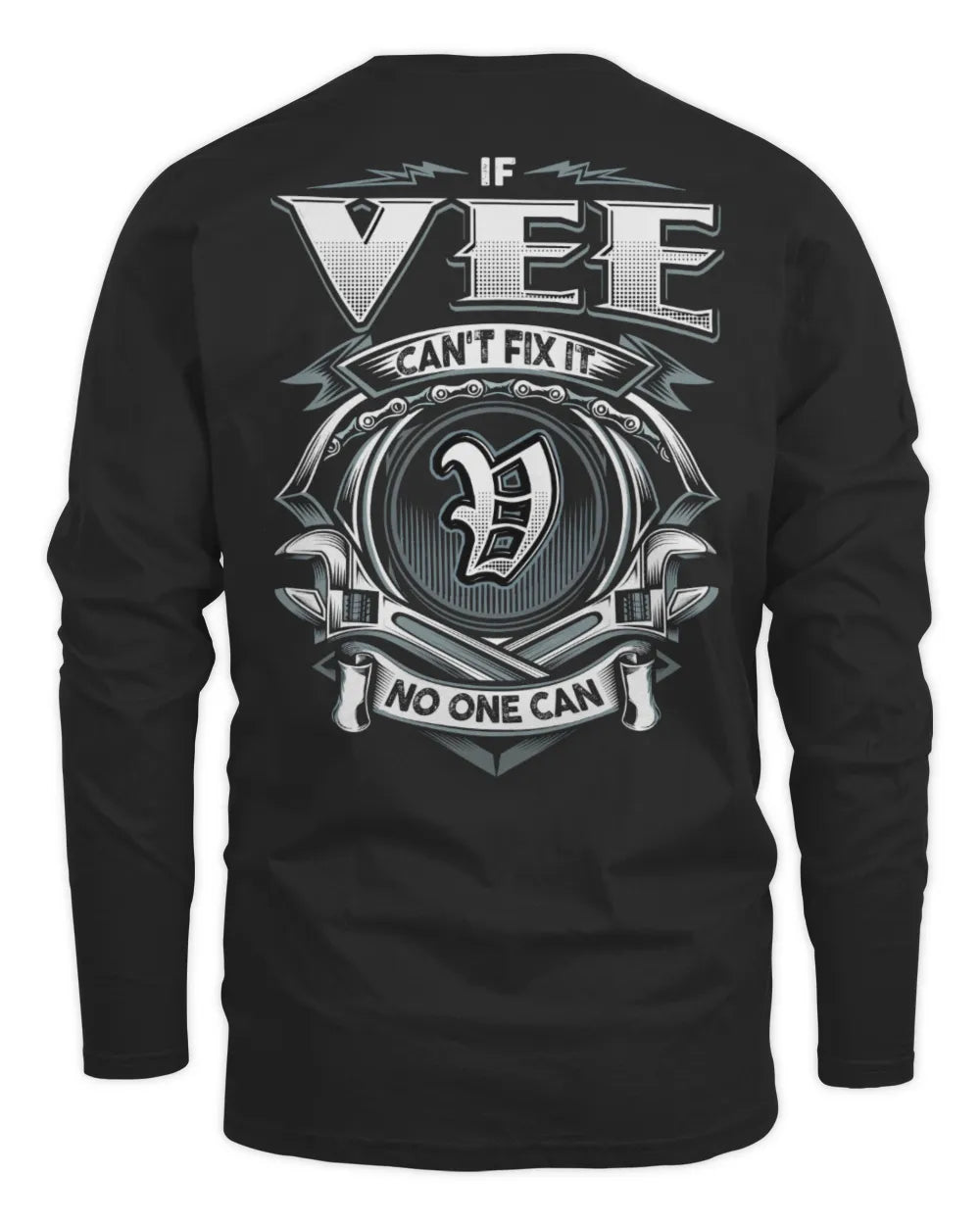 VEE AP81-K4-626 - Personalized Ahmed Quote Apparel “If Ahmed Can't Fix It, No One Can” - Men's Long Sleeved T-Shirt - Black