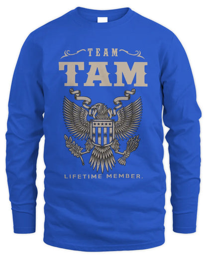 TAM TP06-K82 – Personalized Classic Style Apparel “Team NAME Lifetime Member” - Men's Long Sleeved T-Shirt - Royal