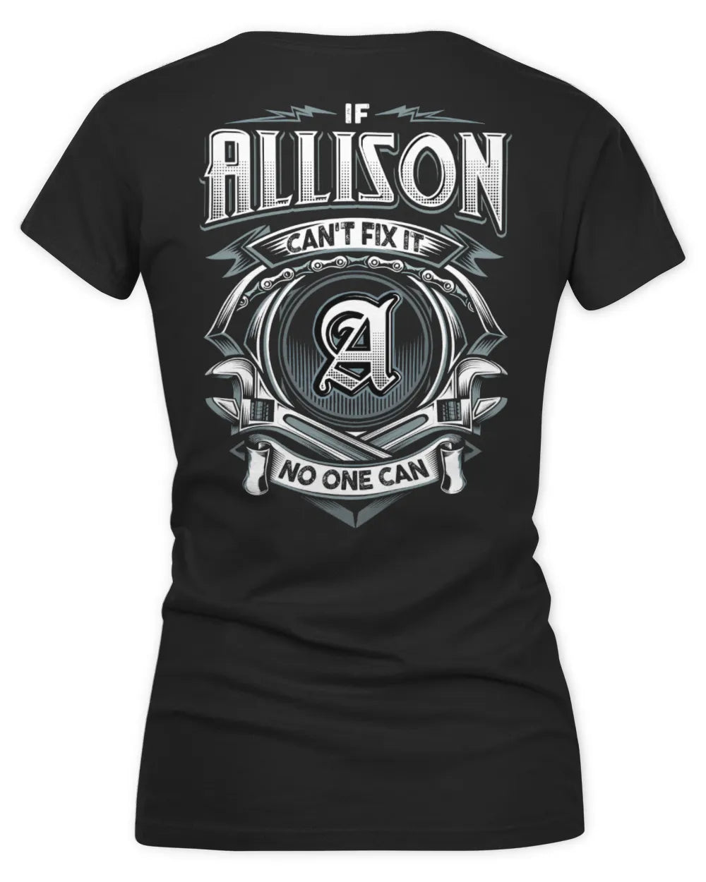 ALLISON AP81-K4-626 - Personalized Ahmed Quote Apparel “If Ahmed Can't Fix It, No One Can” - Women's V-Neck T-Shirt - Black